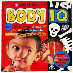 Smart Kids Body IQ Book & Game Discover Body Skeleton Glows R. Priddy **SEE PICs